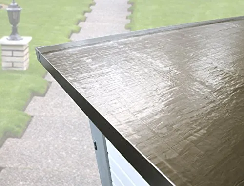 Hochwertige selbstklebende Metalldachbahn für weka Flachdachhäuser - Dachschindel mit Aluminium Oberschicht in anthrazit, hohe Klebkraft, eine Rolle mit 5 m², ideal für langlebige Flachdachlösungen.