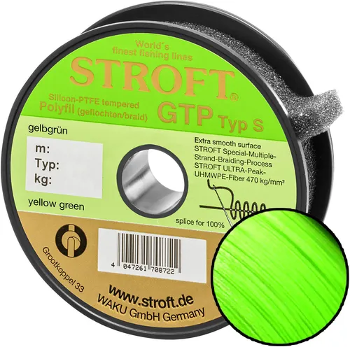 STROFT GTP Typ S Geflochtene Angelschnur 200m Gelbgrün S6-0,280mm-16kg - Hochwertige geflochtene Angelschnur mit extremer Oberflächenglätte. Ideal für Angler, die beste Performance und hohe Zugfestigkeit suchen. Perfekt für präzises Angeln und lange Haltbarkeit.