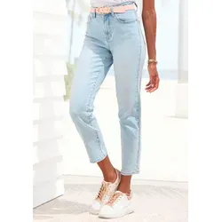 LASCANA Ankle-Jeans für Damen, Größe 36, light blue washed - Modische Ankle-Jeans von LASCANA in figurbetonter Passform mit Stretchanteil für optimalen Komfort. Ideal für einen lässigen Look im Alltag.