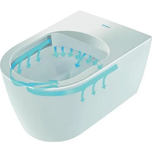 Duravit ME by Starck Wand Tiefspül WC 2530090000, spülrandlos und kompakt - Sanitäranlagen & Zubehör, spülrandloses Design für optimale Hygiene und perfekte Spülergebnisse, ideal für kleine Bäder mit nur 4,5 l pro Spülung.