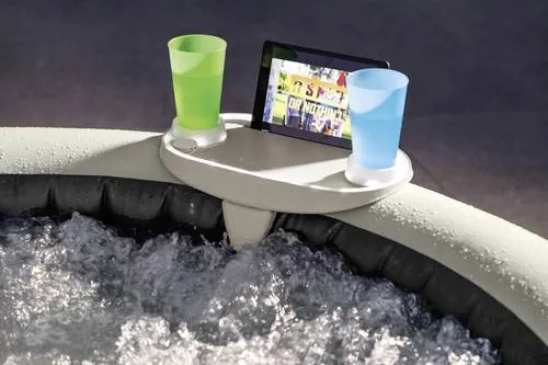 INTEX 28520 PureSpa Ablage mit LED Licht – Getränke- und Tablet-Halterung - Poolbeleuchtung mit integriertem LED Licht, bietet Platz für Snacks und Getränke, sowie eine Halterung für Ihr Tablet oder Smartphone – ideal für entspannende Momente im Whirlpool.