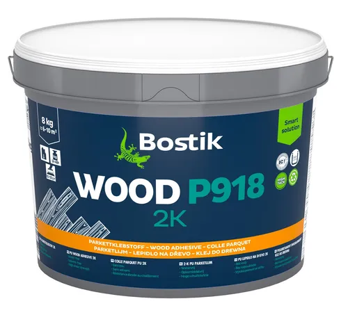 Bostik Wood P918 2K PU Kleber für Parkett und Laminat - Hochleistungs-2K Polyurethan Kleber, lösemittelfrei und wasserfrei, ideal für Parkett und Laminat. Emissionsarm und lange Nachklebrigkeit – perfekt für Handwerk und Heimwerker.