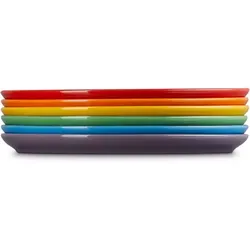 Le Creuset Frühstücksteller Coupe 22cm 6er Set Regenbogen