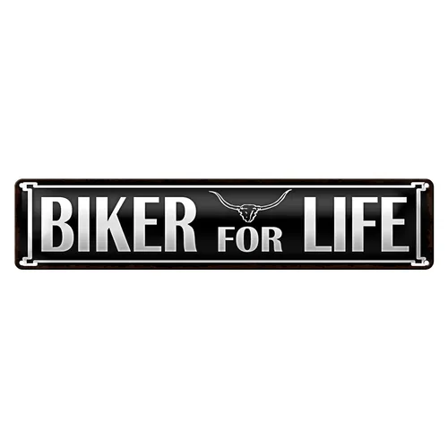 Blechschild Spruch 46x10cm Biker for life Dekoration