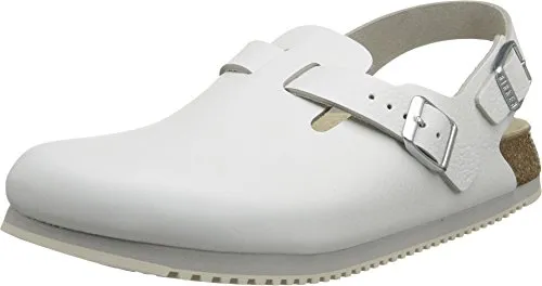 BIRKENSTOCK Superlauf Damen Clogs Kay SL Weiß - SCHMALES Fußbett 39 - Damen Clogs mit anatomisch geformtem Kork-Latex-Fußbett und zusätzlicher Weichbettung für höchsten Tragekomfort, ideal für den Alltag.