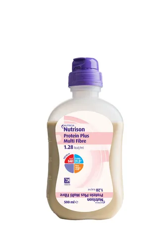 Nutrison Protein Plus MultiFibre 12x500ml - Hochkalorische Sondenahrung - Nahrungsergänzungsmittel für Erwachsene, proteinreich und ballaststoffhaltig, ideal zur Unterstützung bei Proteinmangelzuständen und für allgemeines Wohlbefinden.