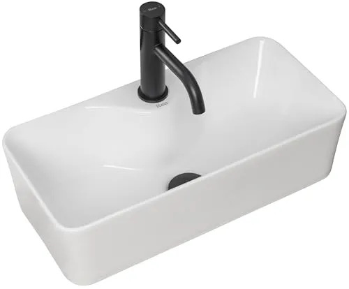Rea Aufsatzwaschbecken Mery - Hochwertige Keramik Waschschale für Ihr Badezimmer - Waschschalen aus hochwertiger Keramik, ideal für moderne Badezimmer, mit kompakten Maßen und eleganter Optik.