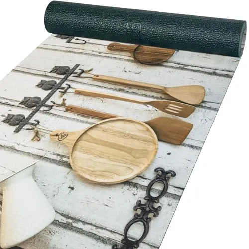 ANRO Küchenteppich Cucina New, waschbar und rutschfest, 140 x 52 cm - Vielseitig einsetzbar: Der Küchenteppich ist pflegeleicht und kann einfach abgewischt oder bei 40 °C gewaschen werden. Die rutschfeste Unterseite sorgt für Sicherheit und Stabilität in jedem Raum.