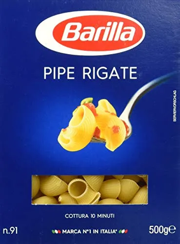 Barilla Hartweizen Pasta Pipe Rigate no. 91, 500 g