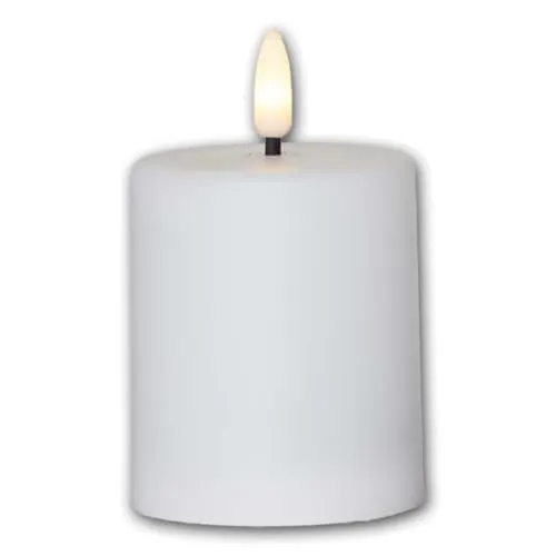 STAR TRADING LED-Kerze mit 3D-Flamme und Timer - LED-Kerze für den Außenbereich mit Lichtsensor und realistischer 3D-Flamme – Ideal für stimmungsvolle Beleuchtung in Laternen und Gärten.