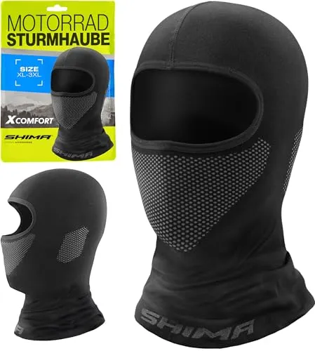 SHIMA X-Comfort Sturmhaube - Atmungsaktive Kopfbedeckung - SHIMA X-Comfort Sturmhaube aus hochwertigem Polyamid, sorgt für optimalen Wärmekomfort. Atmungsaktiv und schnell trocknend, ideal für lange Fahrten. Passt sich perfekt der Kopfform an und bleibt angenehm zu tragen.