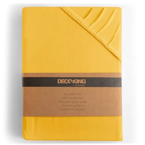 DecoKing Spannbettlaken 200x200/200x220 cm - Amber Collection - Hochwertiges Jersey Spannbettlaken aus 100% gekämmter Baumwolle, ideal für Boxspringbetten. Mit 30cm Steg, Öko-Tex zertifiziert und hervorragende Farbenechtheit, bleibt immer an Ort und Stelle.
