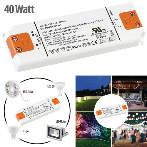 revolt LED-Transformator, 230V auf 12V, Gesamtlast bis 40 W, 156 x 50 x 17 mm