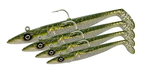 Savage Gear Sandeel V2 - Super realistische Sandaal-Imitation mit lebhafter Kicking Action, Darting Jig Head, ideal für Raubfische im Salzwasser, Hecht, Barsch & Zander Pink Pearl Silver 15,5 cm