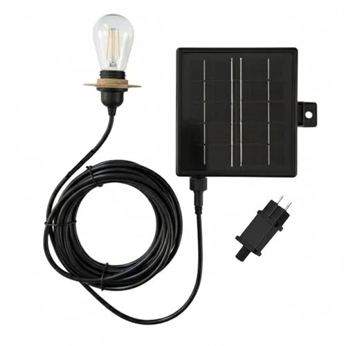 Lumisky Solarkabel 5m Schwarz - Lampen für den Außenbereich, 5m lang und wetterfest, ideal für stimmungsvolle Beleuchtung in Garten oder auf der Terrasse mit integrierter LED und flexibler Solar- oder Netzbetrieb.
