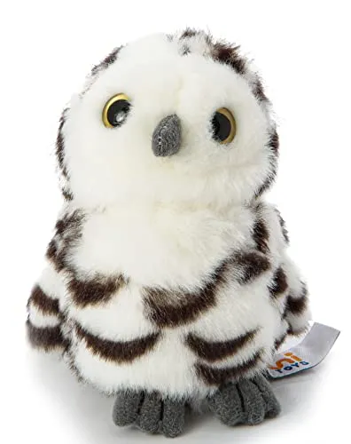 Uni-Toys - Schnee-Eule Baby - 12 cm (Höhe) - Plüsch-Vogel - Plüschtier, Kuscheltier