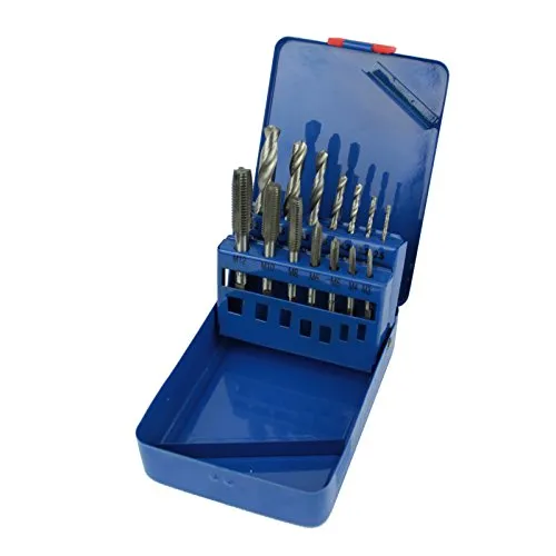 Weischer® - HSS Gewindeschneider & Spiralbohrer Set | M3 - M12 | 14-tlg. Gewindebohrer Kernlochbohrer metrisch |