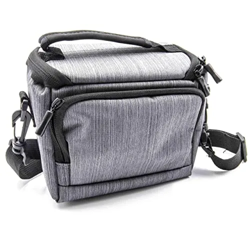 vhbw Polyester Foto-Tasche grau kompatibel mit Kamera Nikon 1 S1, 1 V1, 1 V2, D100, D200, D300, D3000, D3200, D3300, D40, D50, D500, D5000, D5100, D5200