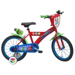 F.lli Schiano Sch Pj Mask 16" Power Up – Kinderfahrrad für 5–7 Jahre - Robustes Kinderfahrrad mit 16"-Rädern und stabilem Stahlrahmen. Ideal für den Einstieg ins Radfahren, inklusive Stützräder und praktischer Trinkflasche.