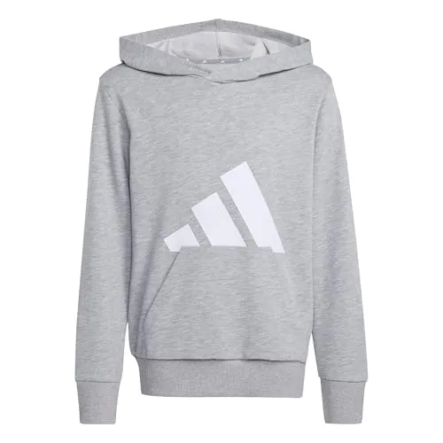adidas Unisex Kinder Essentials Big Logo Hoodie - Kinder-Sweater aus 55 % Baumwolle und 36 % recyceltem Polyester, mit Kängurutasche und nachhaltigen Materialien für umweltbewusste Kids.