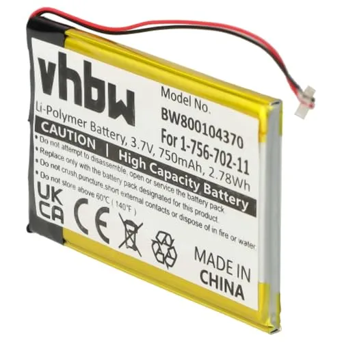 vhbw 1x Akku kompatibel mit Sony NWZ-A818, NWZ-A828KBLK, NWZ-A829BLK, NWZ-A818BLK MP3-Player Musik Player (750 mAh, 3,7 V, Li-Ion)