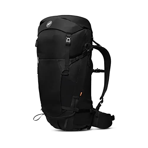 Mammut Lithium 40 schwarz 40 L - Vielseitiger Rucksack für Abenteuer - Rucksäcke mit anpassbarer Rückenlänge, gefertigt aus über 89% Recyclingmaterialien, inklusive abnehmbarer Regenhülle und Mobiltelefon-Tasche am Hüftgurt.