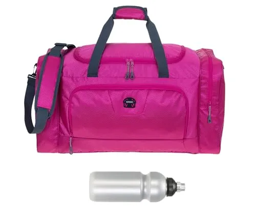 Sporttasche Trainer Large 55 cm mit Trinkflasche - Klassische Sporttaschen mit 40L Stauraum, U-Öffnung und strapazierfähigem Polyester. Ideal für Sport, Reisen oder Sauna. Inklusive praktischer Trinkflasche von bagboom.