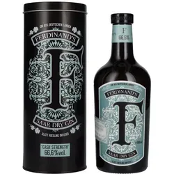 Ferdinand's Saar Dry Gin Cask Strength 66,6% - Premium Gin mit 66,6% Alkoholgehalt, hergestellt aus über 30 Botanicals und handverlesenen Rieslingtrauben. Ideal für Genießer und Cocktails.