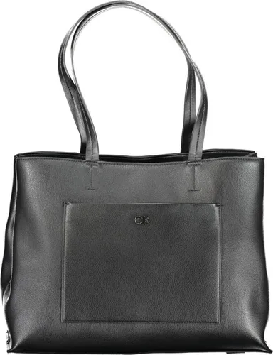 Calvin Klein Damen Tote Bag Daily Medium, Schwarz - Elegante Damen-Shopper aus hochwertigem Polyurethan mit praktischem Klett- und Reißverschluss für sicheren Stauraum.