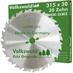 Volkswald Kreissägeblatt Volkswald ® HM-Sägeblatt SLWZ 315x30mm Z= 20 Kreissägeblatt Hartholz, Echt Originale Volkswald® Made in Germany