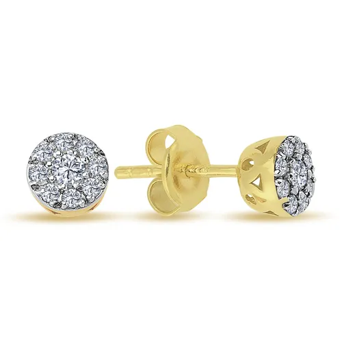 Elegante 0,27 Carat Diamanten Brillant Schliff Ohrstecker in 14 Karat Gelbgold - Handgefertigte Ohrstecker mit funkelnden Diamanten und hochwertigem 14 Karat Gelbgold. Perfekt für besondere Anlässe oder als stilvolles Accessoire im Alltag.