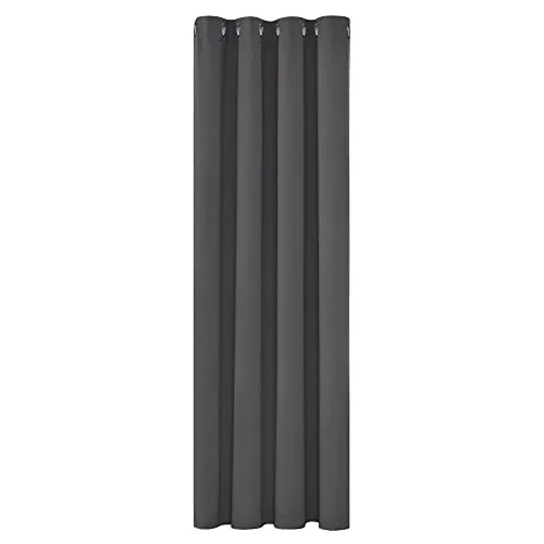 Deconovo Verdunkelungsgardinen mit Ösen 160x132 cm Dunkelgrau - Elegante 160x132 cm Verdunkelungsgardinen mit 8 Metallösen. Ideal für Schlafzimmer und Wohnzimmer, bieten sie effektiven Lichtschutz und tragen zur Raumakustik bei. Pflegeleicht und in verschiedenen Größen erhältlich.