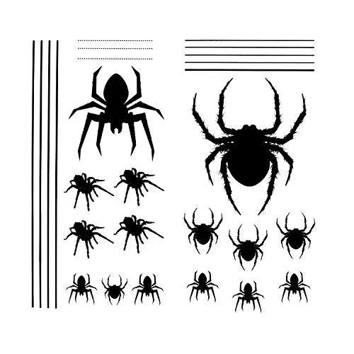 Oblique Unique Spinnen Sticker Aufkleber Realistisch Schaurig Haarig Horror Halloween Deko Schwarz