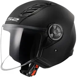 LS2 OF616 Airflow II Solid Jethelm - Leichter und sicherer Motorradhelm mit hervorragender Belüftung, breitem Anti-Kratz-Visier und hypoallergenem Innenfutter. Ideal für urbane Fahrer, bereit für LS2 Intercom.