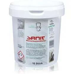 Sanit Wasserkastenwürfel 3056 für Geberit Einwurfschacht, 10 Stück - Reinigungsmittel für Wasserkästen, biologisch abbaubar, färbt Wasser blau und sorgt für angenehmen Duft – ideal für die alte Geberit Ausführung.