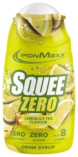 IronMaxx SqueeZero - Lemon Ice Tea 65ml | Sirup, Erfrischendes Geschmackserlebnis für 8 Liter, Zuckerfrei und Kalorienfrei in 100ml verzehrfertigem Getränk