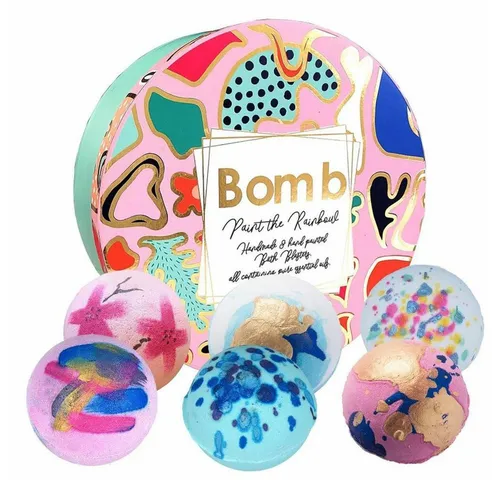 Bomb Cosmetics Pflege-Geschenkset 6-tlg. Paint The Rainbow - Buntes 6-teiliges Badeset für entspannende Momente in der Badewanne. Ideal zum Verschenken oder selbst Verwöhnen – bringt Farbe und Freude ins Bad!