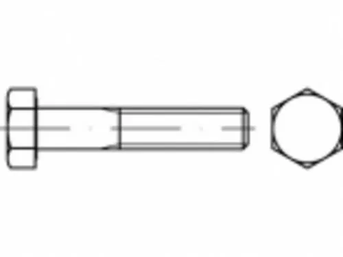 TOOLCRAFT TO-5395704 Sechskantschraube M12 75mm Außensechskant Stahl galvanisch verzinkt 50St.