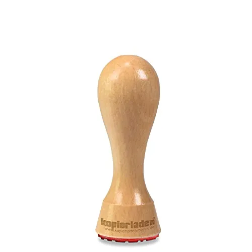 Personalisierbarer runder Holzstempel Ø 30mm mit eigenem Text und Logo - Stempel aus Holz selbst gestalten - optional mit Stempelkissen