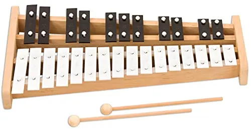 Betzold Chromatisches Glockenspiel - 15 Klangplatten für harmonische Töne von c3 bis g4, ideal für musikalische Früherziehung. Mit Holzschlägeln sofort spielbereit, perfekt für Musikunterricht und entspannende Aktivitäten.
