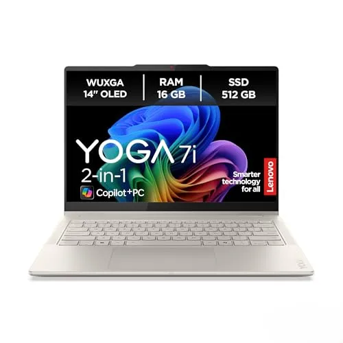 Lenovo Yoga 7i 2-in-1 AI Laptop | CoPilot+ PC | 14" WUXGA OLED | Intel Core Ultra 7 256V | 16GB RAM | 512GB SSD | Intel Arc GPU | Win11 | QWERTZ | inkl. Yoga Pen | 3 Jahre Garantie Exklusiv bei Amazon