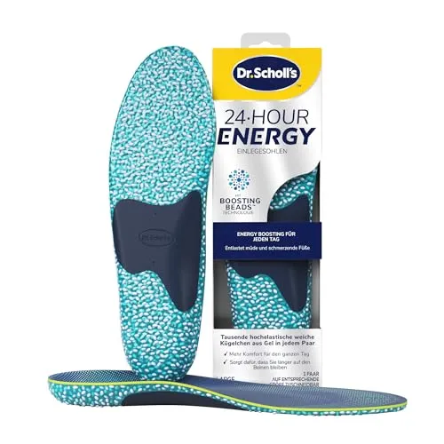 Scholl Dr. Scholl's 24 Hour Energy Schuheinlagen Größe L - Bequeme Einlegesohlen für den ganzen Tag, ideal für Herren. Unterstützen den Komfort und die Pflege Ihrer Füße, perfekt für jeden Tag.