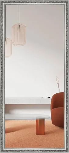 nielsen HOME Wandspiegel Francesca, 70 x 170 cm, Silber Glanz - Eleganter Ganzkörperspiegel mit hochwertigem MDF-Rahmen im Vintage-Stil. Ideal für jeden Wohnbereich, sorgt für ein verzerrungsfreies Spiegelbild und lässt Räume heller wirken. Flexibel montierbar, sowohl im Hoch- als auch Querformat.