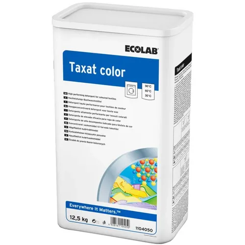 ECOLAB Taxat Color Buntwaschmittel TXC13, 12,5 kg - Trommel - Professionelles Buntwaschmittel mit Aktiv-Kraftformel für alle strapazierfähigen Textilien. Hohe Ergiebigkeit und aktiver Farbenschutz sorgen für strahlende Sauberkeit bei 30-90°C.