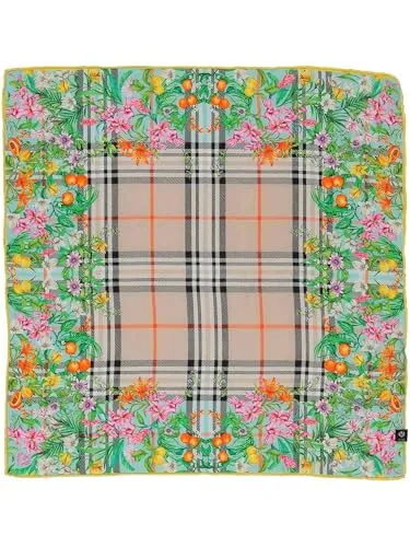 Fraas Nickituch Seide Bandana - Floral Design - Nickituch aus 100% Seide in powder mint mit floralem Druck, ideal für stilvolle Akzente und vielseitig tragbar.