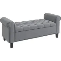 HOMCOM Polsterbank in Samtoptik - Stilvolle Sitzbank mit Stauraum für Decken und Kissen, ideal für Schlafzimmer oder Flur, bis 120 kg belastbar und elegant gepolstert.