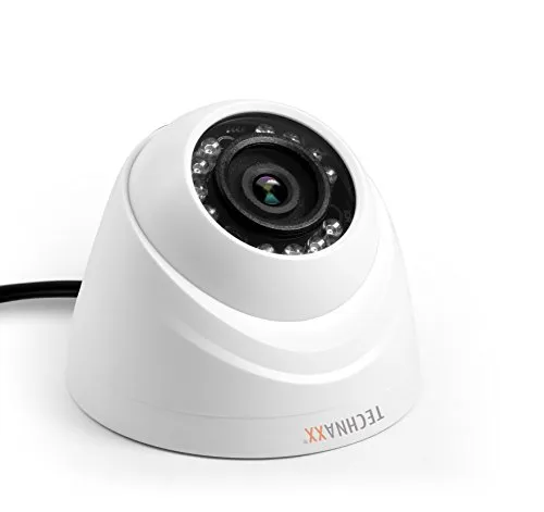 Technaxx Zusatz-Dome-Kamera für Mini Security Kit PRO TX-49 – HD 720p Überwachungskamera – Ergänzungskamera mit Bewegungserkennung, Nachtsicht, 250 m Reichweite – HDCVI/Koaxial – DAHUA-kompatibel