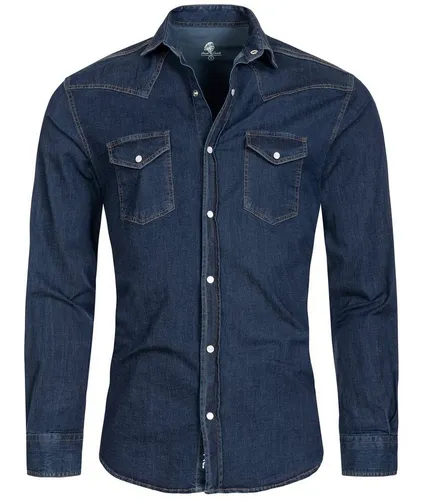 Rock Creek Herren Jeans Hemd - Vintage Denim mit Druckknöpfen - Herrenhemden aus 100% Baumwolle, hochwertig verarbeitet und in 5 Größen erhältlich. Der Regular Fit und die mittlere Waschung sorgen für hohen Tragekomfort.