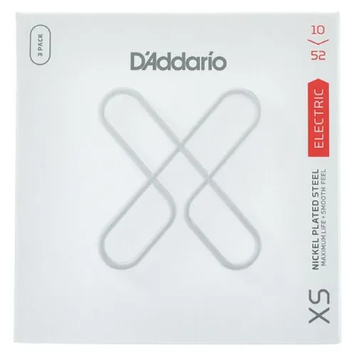 Daddario XSE1052-3P E-Gitarren Saitensatz - Gitarrensaiten, 3er Set Light Top/Heavy Bottom, mit hochwertigem Polymer Coating für längere Haltbarkeit und klangliche Exzellenz, hergestellt in U.S.A.