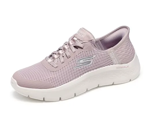 Skechers Damen Sneakers, Mauve Textile Trim, 37.5 EU - Damen-Sneaker mit Hands Free Slip-Ins für müheloses Anziehen und exklusivem Fersenkissen für optimalen Halt. Genießen Sie die leichte ULTRA GO-Dämpfung und den Komfort von Skechers Air-Cooled Memory Foam.